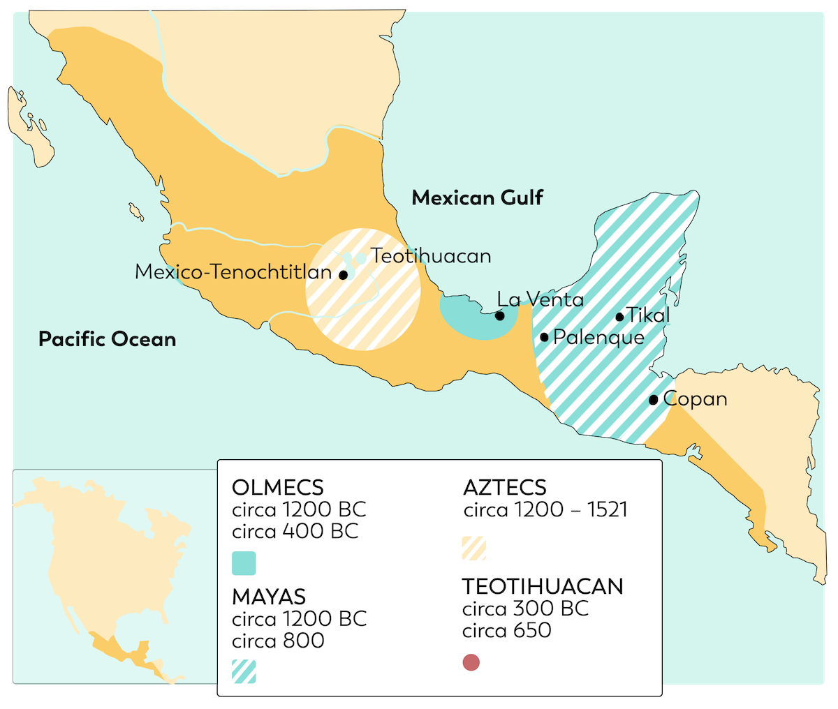 maya olmec map